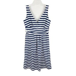 JUDE CONNALLY Brittany Navy Blue White Beachy Coastal Stripe Short Dress Size XS